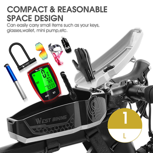 กระเป๋าจักรยาน WEST BIKING แบบติดหน้ารถจักรยานพร้อมที่ยึดโทรศัพท์แบบหน้าจอสัมผัส  กระเป๋าติดท่อบนสำหรับเดินทาง  กระเป๋าจักรยานแบบแข็งกันน้ำ - Product Image 4