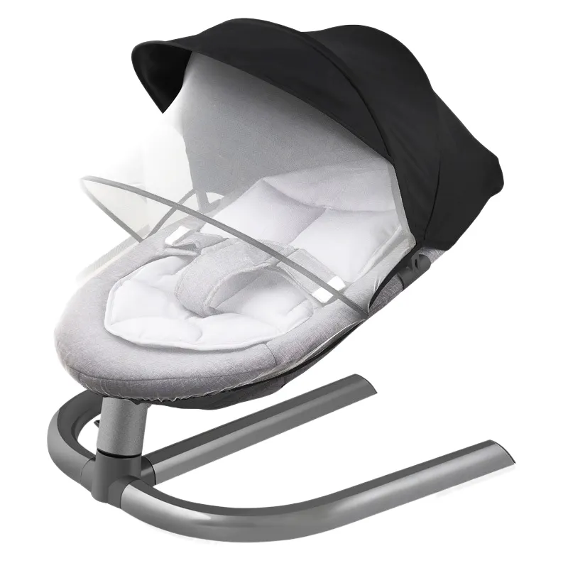 Chaise à bascule naturelle pour bébés, lit à balançoire sans bruit, chaise pivotante silencieuse