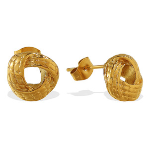 Twisted Gold Stud <b>Earrings</b> Irregular Shape Fashion Jewelry For Women Elegant Design Statement <b>Earrings</b> Stainless Steel <b>Post</b> - Product Image 4