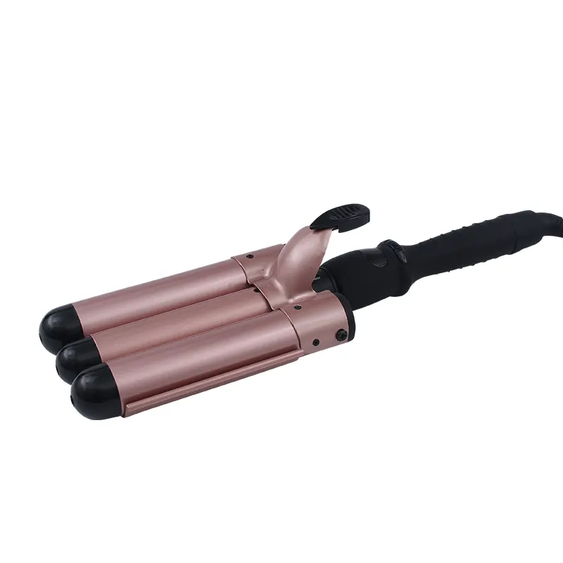S335 2024 new design spiral hair curler, electric three barrel Curler, chinese made professional barrel curling iron CE/ROHS