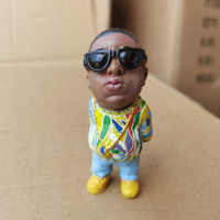 Ornamen Resin Mini Hip Hop Rapper lucu Bro Set Figurine Hip Hop Legends King Rap bintang musik Resin tokoh Alkyne Legend