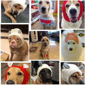 Gorro tejido de invierno para mascotas, orejeras para perros, capucha de protección contra el ruido, orejera cálida para perros, cubierta para las orejas, alivio de la ansiedad, gorro tejido para mascotas - Product Image 6