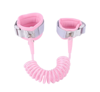 Bracelets de sécurité pour enfants à serrure à clé transparente rose de taille personnalisée avec bandes réfléchissantes Laisse de poignet anti-perte à noyau en acier