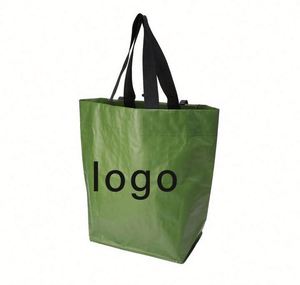 Sac de courses personnalisé en non-tissé laminé écologique, durable, 100 % recyclé, en PP tissé pour porte-bagages de vélo - Product Image 2