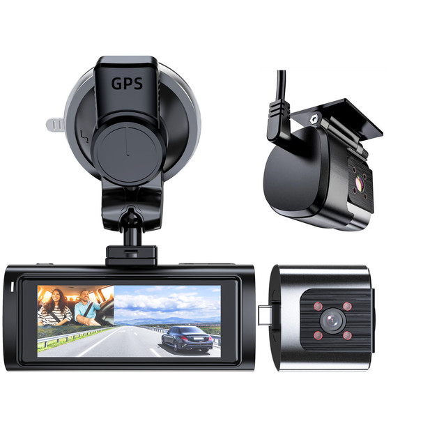 Private Model 3 Inch Dash Cam 4K  WIFI GPS Car Dashcam Front and Rear Dual Lens Car Camera with G-Sensor IR Night Vision