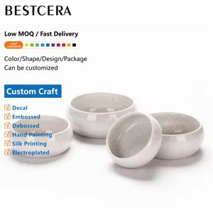 Bescera disesuaikan penjualan terlaris cerah efek tempat mengkilap mangkuk hewan peliharaan keramik makanan kucing anjing pengumpan air mangkuk keramik - Product Image 1