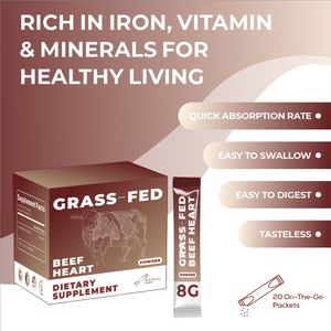 SUNI OEM Marque privée Supplément de superaliment en poudre de cœur de bœuf Sachets de poudre de cœur de bœuf - Product Image 3