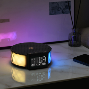 15W <span class=keywords><strong>de</strong></span> carga inalámbrica rápida lámpara LED RGB luz cargador <span class=keywords><strong>de</strong></span> teléfono móvil con <span class=keywords><strong>reloj</strong></span> - Product Image 2