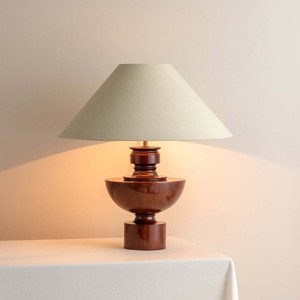 Lampe de table en bois massif, source de lumière LED, base d'ampoule E27, commande par interrupteur, pour chambre à coucher, hôtel - Product Image 1