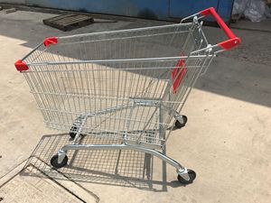 Chariot de courses en acier galvanisé durable avec roues en PU de 4 pouces pour supermarchés et entrepôts, vente en gros et au détail - Product Image 2