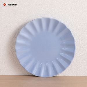 Juego de vajilla de cerámica TRESUN 2026 nórdico occidental, 16 piezas, OEM, personalizado, azul con relieve, para 4 personas - Product Image 4