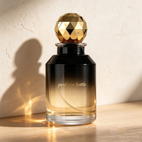 Flacon de parfum rond à base solide de 100 ml, avec bouchon en globe à facettes, impression personnalisée sur la surface, boîte cadeau – Fournisseur d'usine