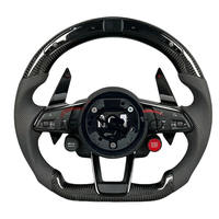 Volant sport en cuir multifonctionnel en fibre de carbone avec LED pour Audi S3 S4 S5 S6 S7 S8 Q3 Q5 Q7 A3 A4 A5 A6 A7 A8 Q8