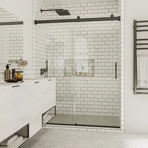 OEM ODM Price Homestyle Glass Sliding Door Shower Door Single Slide Full Kit Bath Room Shower Door