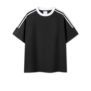 เสื้อยืดคอกลมแขนสั้นทรงปกติ ผ้าฝ้าย 100% 230GSM สีตามสั่ง ไหล่ตก พิมพ์โลโก้ได้ สไตล์สตรีท สำหรับผู้ชาย - Product Image 1