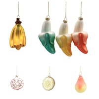 Bestverkochte creatieve handgemaakte glazen fruitserie kerstboomdecoraties antieke imitatie model banaan granaatappel en meer