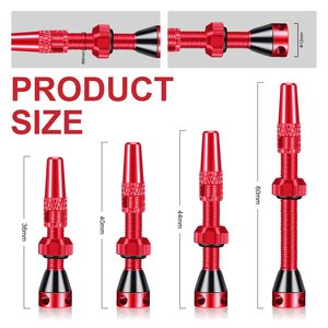 Tige de valve de vélo en alliage d'aluminium, type français, avec trous latéraux, pour pneu tubeless de vélo de route - Product Image 3