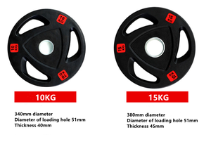 <span class=keywords><strong>Discos</strong></span> de Pesas de Hierro Fundido Negro para Gimnasio con Tres Agarres y 3 Asas Recubiertas de Goma para Mayor Comodidad - Product Image 3