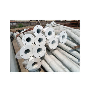 Tiang lalu lintas 7 Meter lampu baja tiang putih kolom instalasi jalan langsung - Product Image 4