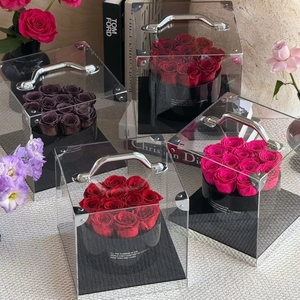 Fleurs Éternelles Saint-Valentin 2026 – Seau Cadeau Portable Ornements Longue Durée 3-5 Ans Qualité Supérieure Marque ShanYue 22cm - Product Image 5
