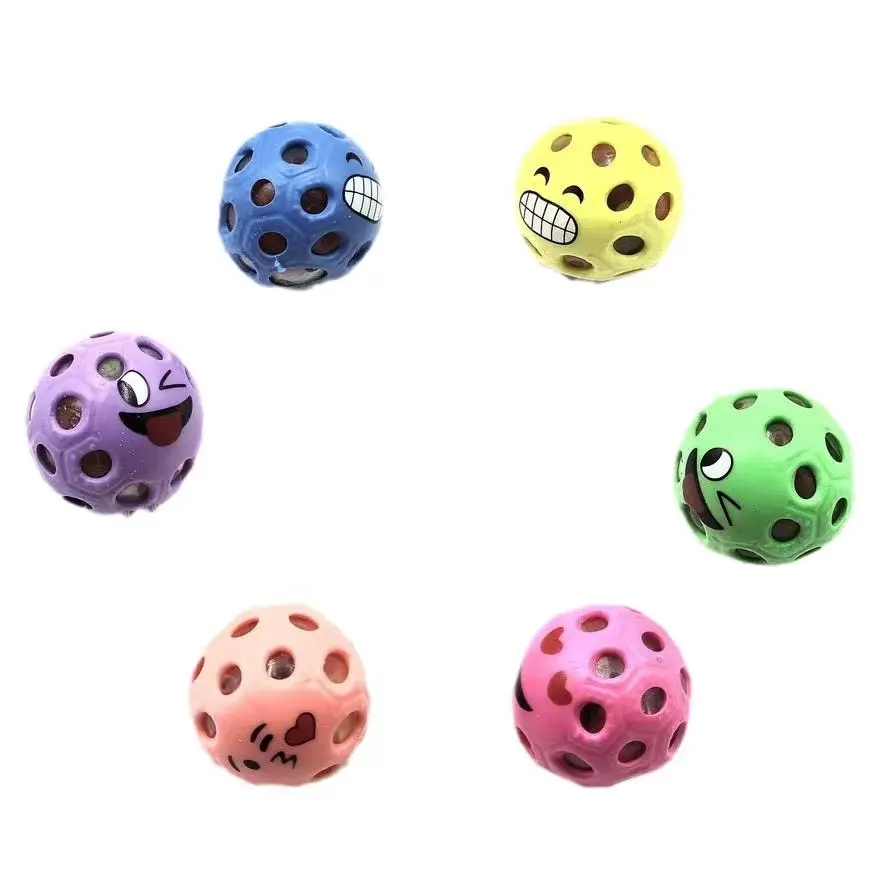 Kawayi Cute Expression Juguete antiestrés Cuentas de agua Squeeze Ball TPR Squeeze Grape Toys para niños y adultos
