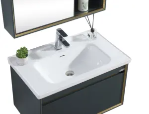 Modern tasarım banyo dolap dolabı duvar asılı aile banyo mobilyaları Vanity kabine paslanmaz çelik banyo dolabı