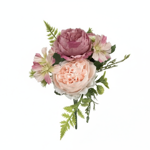 3 Pezzi Bouquet di Rose Artificiali LMD in Plastica, Fiori Decorativi Moderni Fatti a Mano per Casa e Giardino, Ecologici, Origine CN - Product Image 2