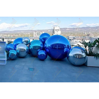Boule miroir gonflable bleue Zhenmei, grands ballons brillants réfléchissants pour décoration de mariage, publicité, gonflables