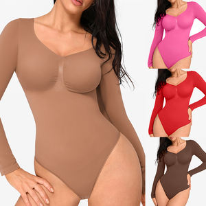 Groothandel op maat gemaakte dames shapewear, één geheel, slankende, full body, buik controlerend, lange mouwen, naadloze shapewear <span class=keywords><strong>bodysuit</strong></span> voor vrouwen - Product Image 1