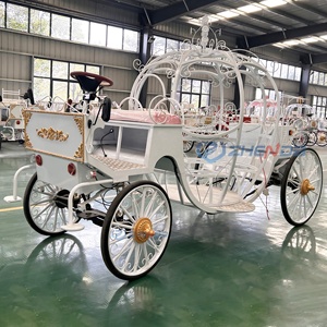 Charrette de mariage électrique sans chevaux, chariot à quatre roues, calèche citrouille, calèche tirée par des chevaux à vendre - Product Image 4