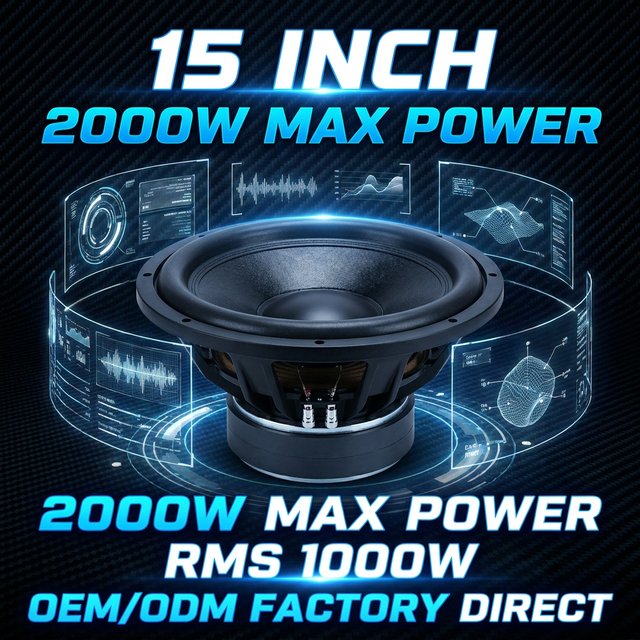 15 Inch Car Subwoofer Speaker 1000W High Power Bass Woofer Car Audio Loudspeaker with 3" Voice Coil OEM Factory Customization