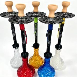 Cachimba de Vidrio de Lujo Moderna y Ecológica de Fábrica China con Base de Vidrio Grabado, Técnica Esmerilada de Acero Inoxidable y Manguera Única - Product Image 6