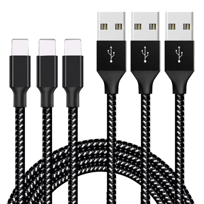 For Iphone Cable 3ft 6ft 10ft Nylon Braided Fast Charging Type-c Type C Micro USB Data Cable For Iphone Cable