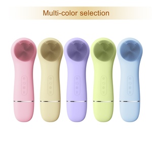 2-in-1 USB Waterproof Rechargeable Electric Facial Brush with Ultrasonic Skin Scrubber Silicone Bristles Deep <b>Pore</b> Cleansing - Product Image 5