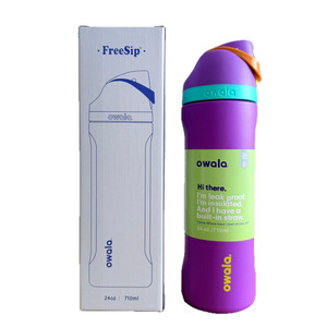 Tazza per frutta Owala a tinta unita, stesso stile di Aso Temu. La stessa borraccia sportiva portatile in acciaio inossidabile e tazza. - Product Image 5