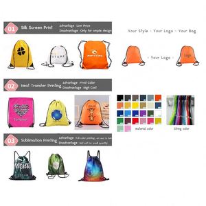 Byleading Free Sample Waterproof Polyester Rucksack Nylon Drawstring Backpack <b>Bag</b> Custom Logo - Product Image 6