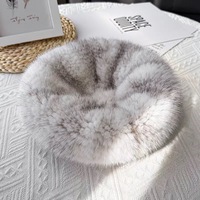 Gorro Casual de Piel de Visón Tejido a Mano de Lujo para Mujer, Gorro de Piel para Todas las Temporadas