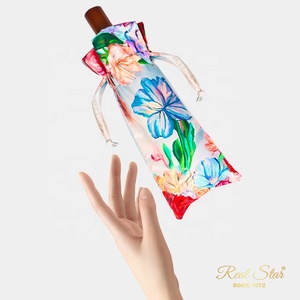 RST Real Star flor general Impresión digital <span class=keywords><strong>mango</strong></span> de madera paraguas <span class=keywords><strong>mujer</strong></span> moda paraguas plegable - Product Image 5