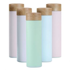 500ml Wholesale Stainless Steel Water <b>Bottle</b> with Wooden Grain Color Paint Lid Double Wall Insulated Vacuum <b>Flask</b> - Product Image 2