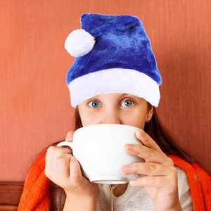 Non-Woven <b>Christmas</b> <b>Hats</b> in Blue Green Purple Red White Santa Felt <b>for</b> Kids and <b>Adults</b> - Product Image 2