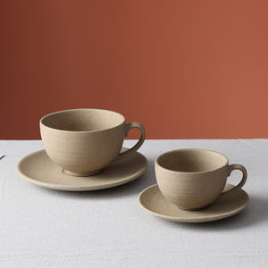 Juego de Tazas de Café Espresso de Cerámica Mate Moteada Vintage Personalizadas Hechas a Mano Nórdicas, Taza de Té de Porcelana con Platillo - Product Image 5