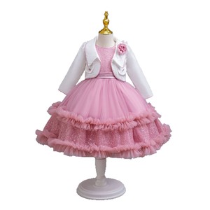 Abito da Principessa in Stile Europeo con Giacca in Pizzo, Vestito Elegante Rosso per Festa di Compleanno <span class=keywords><strong>Bambina</strong></span>, Set per Bambini 8 Anni - Product Image 2