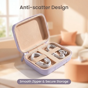 Estuche Organizador de Silicona Macaron, Portátil, Rígido, con Cierre, para Cables, Auriculares y Cosméticos - Product Image 3