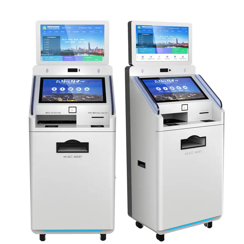 Overheid Bank Multifunctionele Self Service A4/B5 Printer Lcd Touch Screen Digital Signage Self Print Kiosk