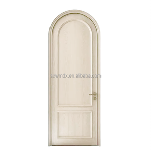 Vente en gros de portes en bois rondes en arc intérieur en chêne blanc sur mesure Portes intérieures en forme de feuille pour chambre à coucher Villa Entrée - Product Image 2