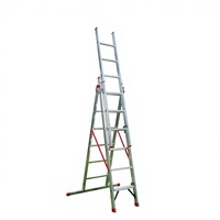 FANXIN FX-G403 Échelle escamotable multi-positions 4x3 marches, 12 positions, pieds évasés en aluminium, 150 kg, conforme EN
