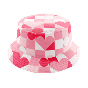 Saint Valentin Coeurs Forme Seau Chapeau pour Femmes Hommes Costume Accessoire Romantique Couple En Plein Air Voyage Pêcheur Cap Soleil Chapeau - Product Image 3