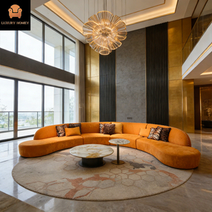 Divano di Lusso in Velluto dal Design Italiano, Set di Divani Moderni Morbidi e Confortevoli, Arredamento per Soggiorno a 7 Posti - Product Image 1