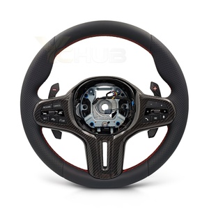 Volant en cuir pleine fleur avec palettes de changement de vitesse en carbone pour <span class=keywords><strong>Toyota</strong></span> <span class=keywords><strong>Supra</strong></span> A90 Mk5 2019 2020 2021 2022 2023 - Product Image 1