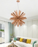 Luminaire suspendu en bois de noyer en forme de pissenlit nordique G9 pour la maison, lustre, lampe en bois pour salle à manger, design de lampe en bois